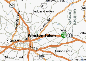 city winston salem map Winston Salem city Metro Map