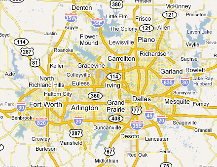 dfw map Irving Metro Map