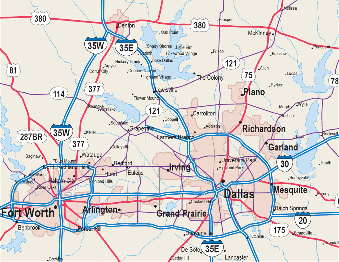 dfw map Garland Metro Map