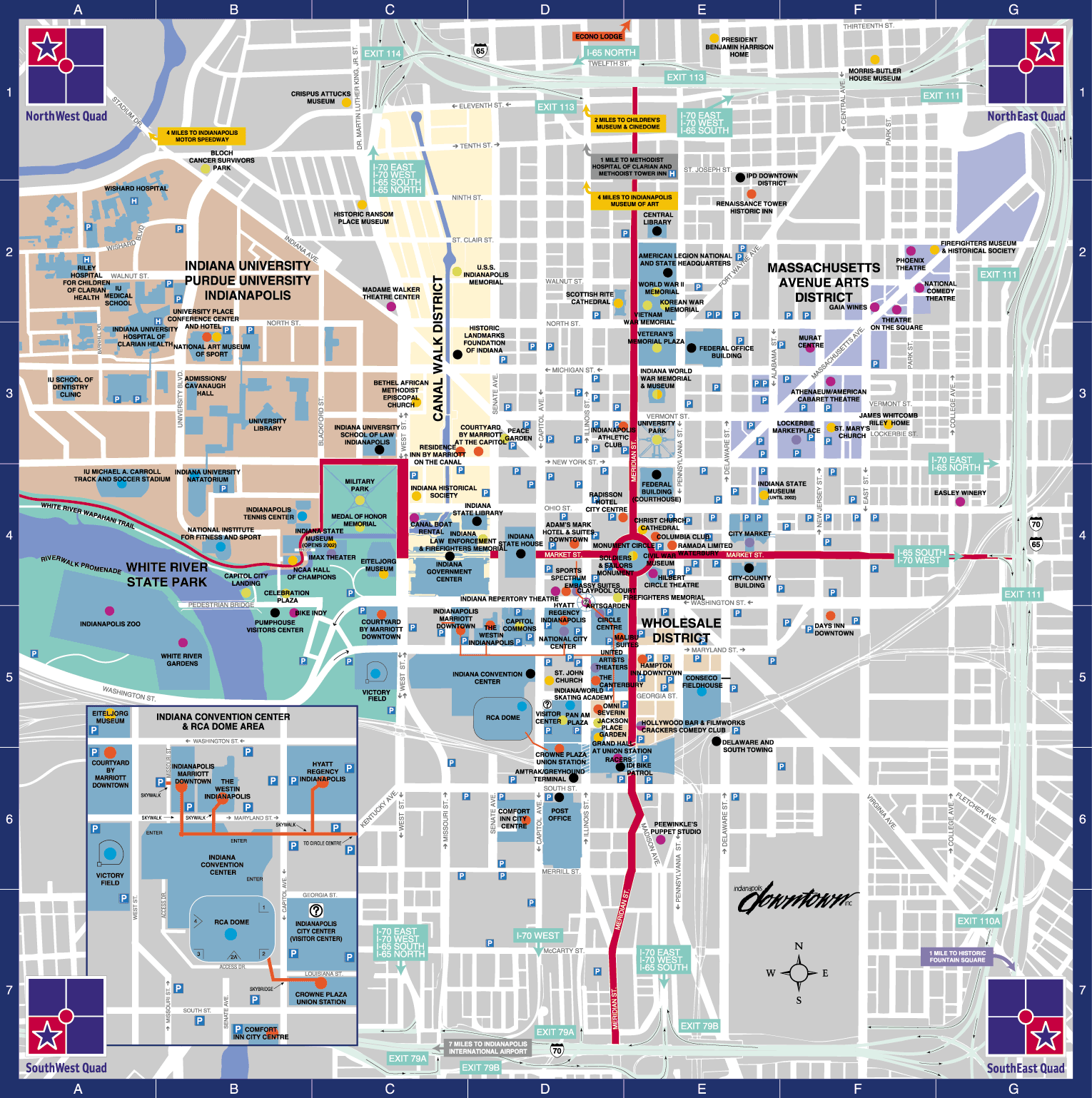 downtown indianapolis map 2 Indianapolis Metro Map