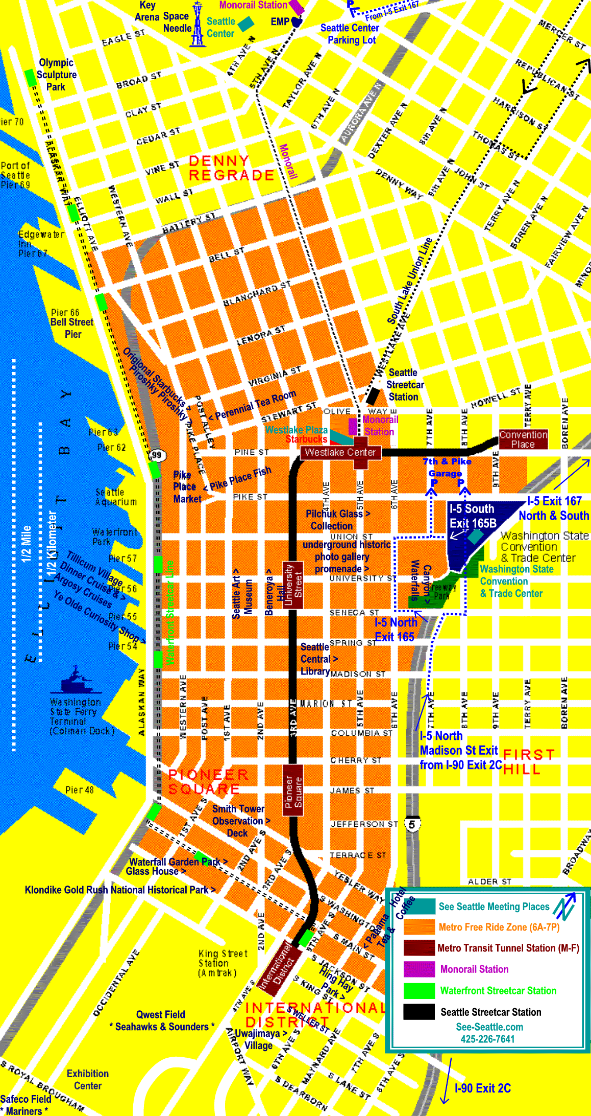 downtown seattle tourist map Seattle Map Tourist Attractions