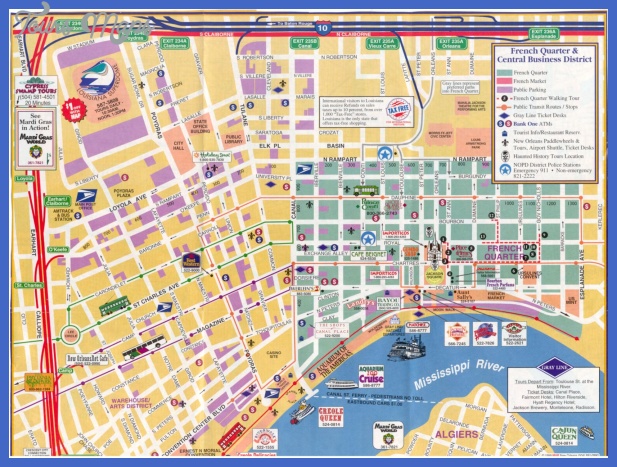 New Orleans French Quarter Tourist Map New Orleans Ma 3060