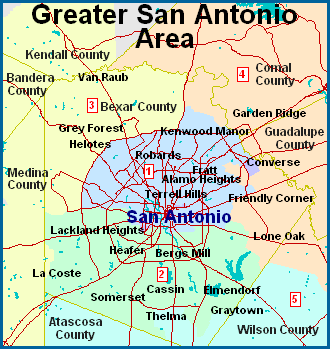 greater san antonio map San Antonio Map