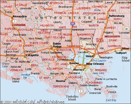 image map 2 New Orleans Metro Map