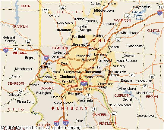 image map Cincinnati Map