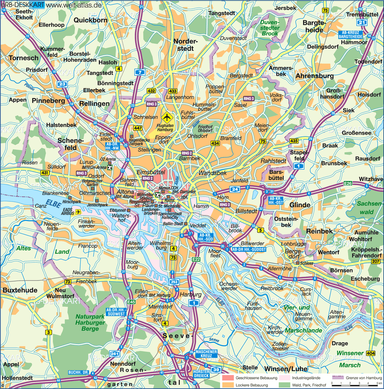 karte 1 73 Hamburg Map