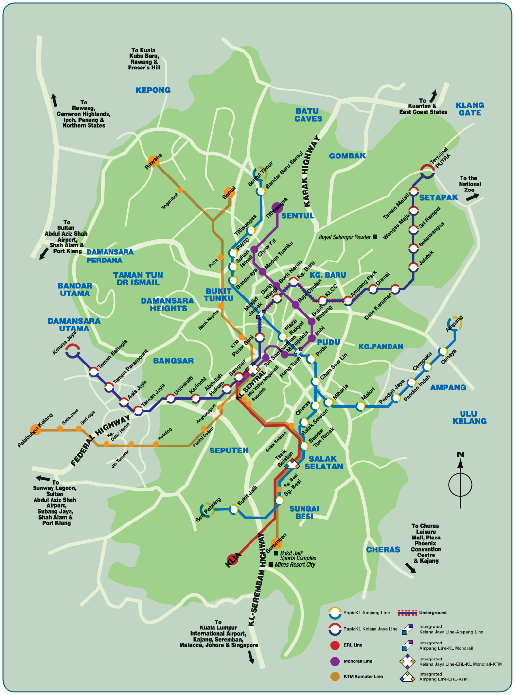 kuala lumpur rail map Kuala Lumpur Metro Map