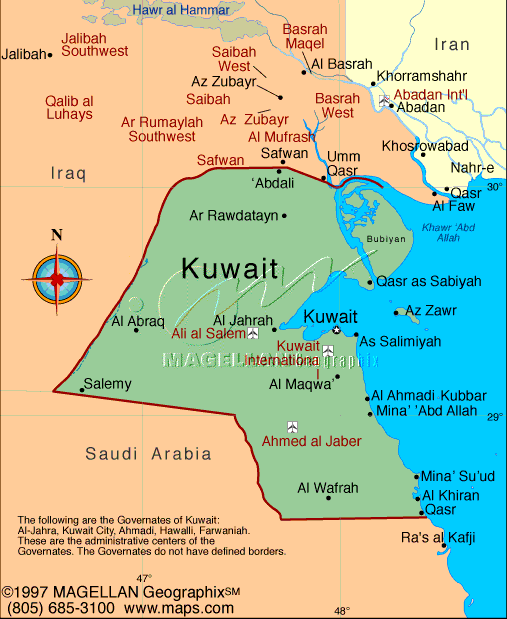 kuwaitmap Kuwait Map