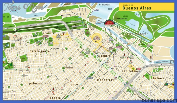 large detailed travel map of buenos aires city Buenos Aires Map Tourist Attractions