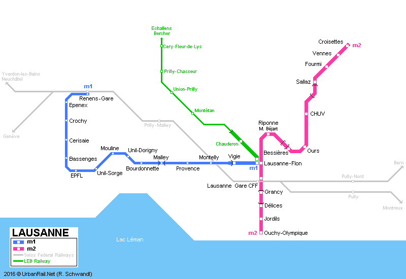 lausanne map Switzerland Metro Map