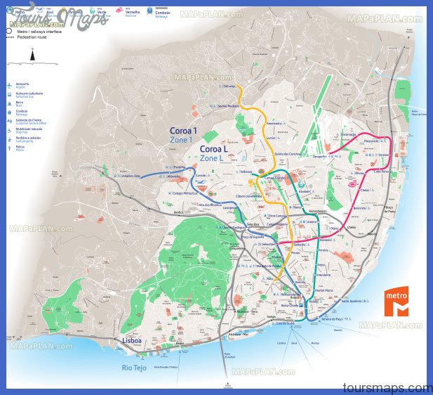 Lisbon Map Tourist Attractions ToursMaps