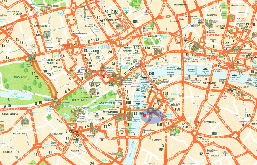 London Map Tourist Attractions - Map - Travel - Holiday - Vacations
