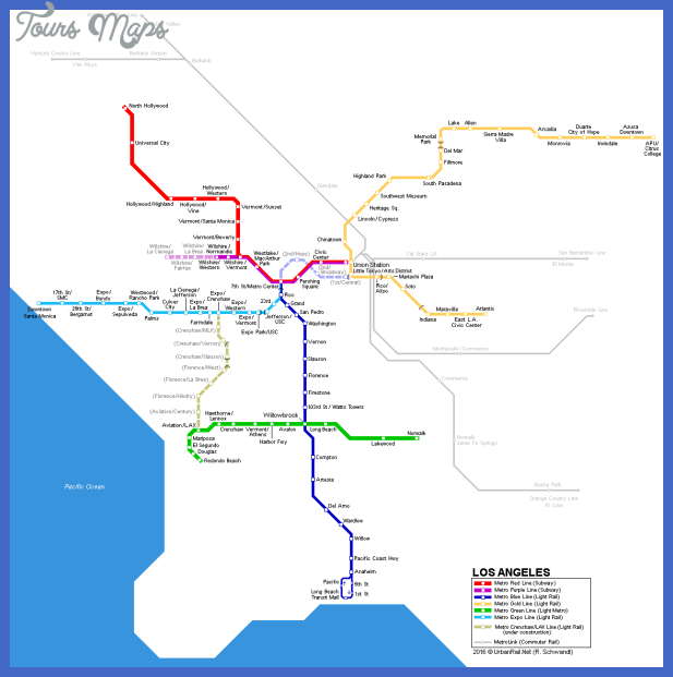 los angeles map 1 Los Angeles Metro Map