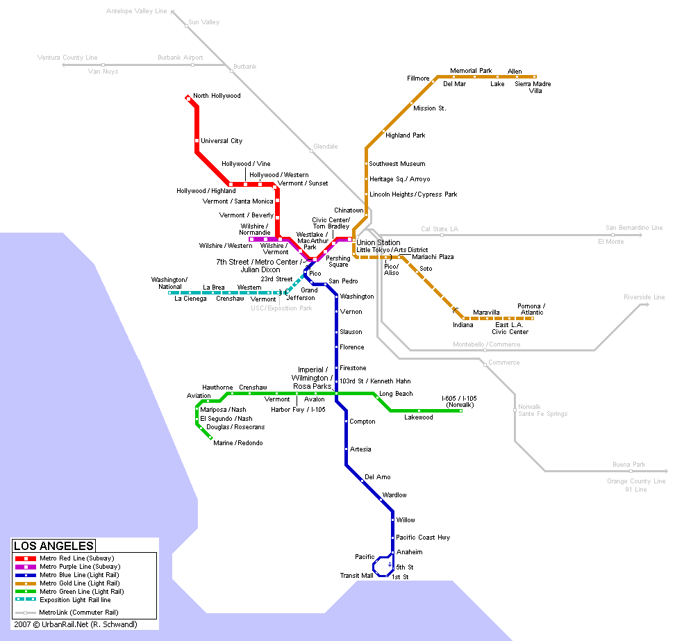 Los Angeles Metro Map