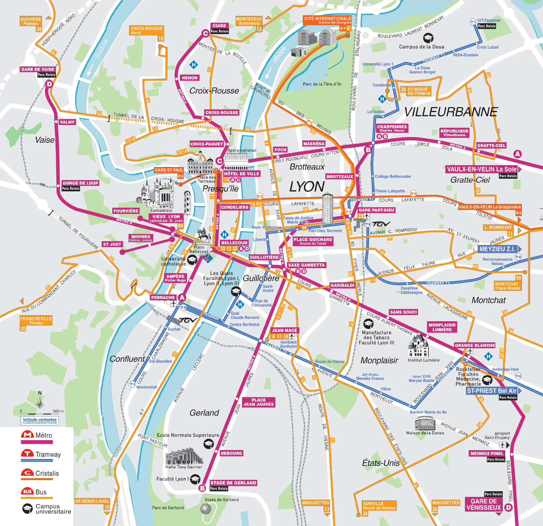lyon metro map2 1 France Subway Map