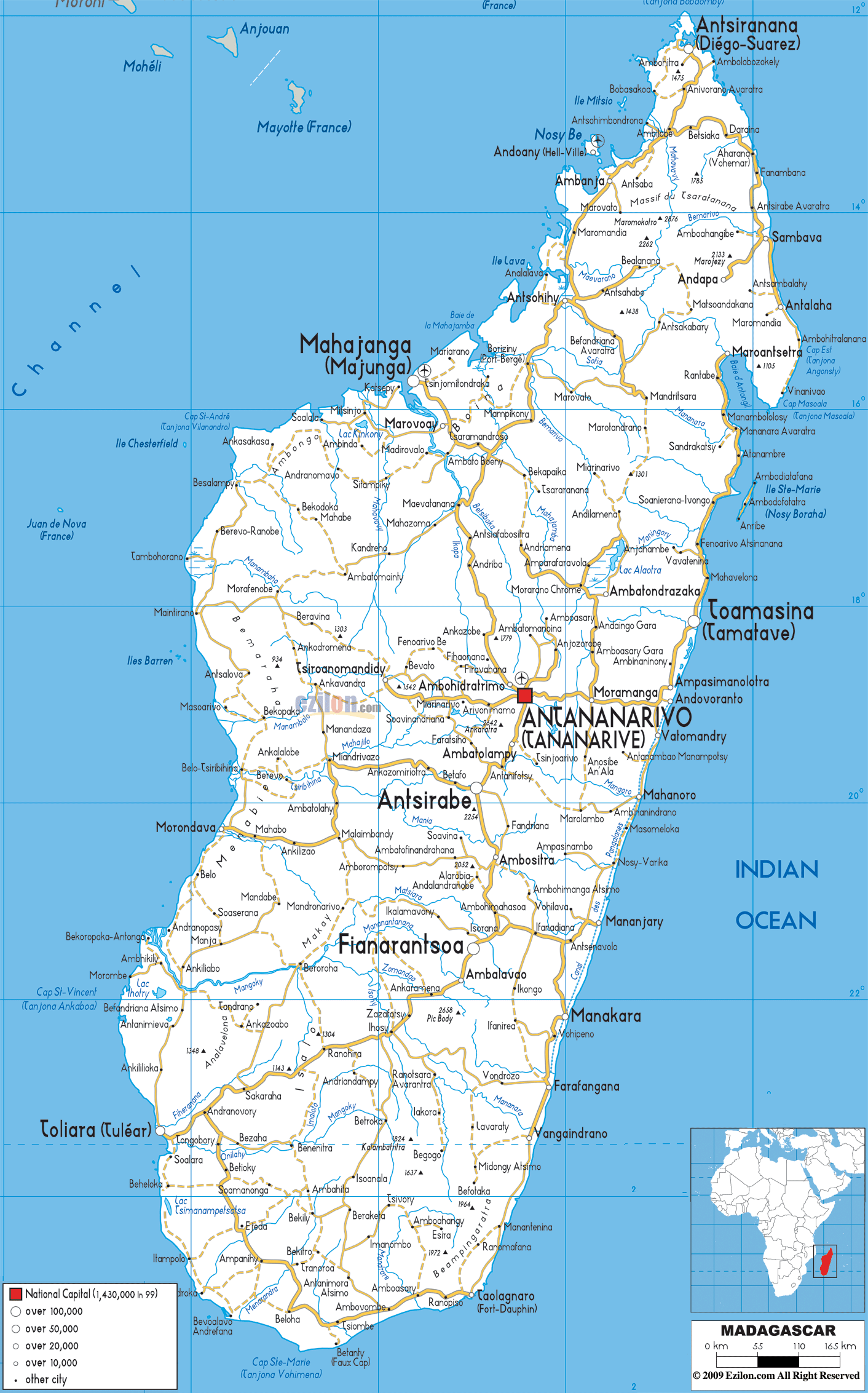 madagascar road map Madagascar Map