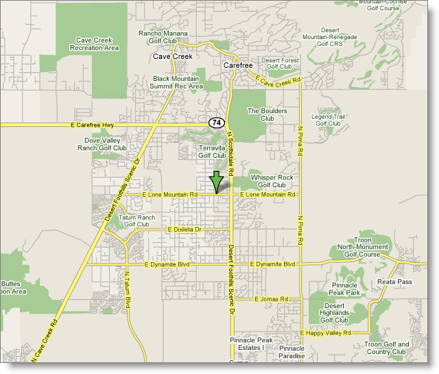 map detailed Scottsdale Metro Map