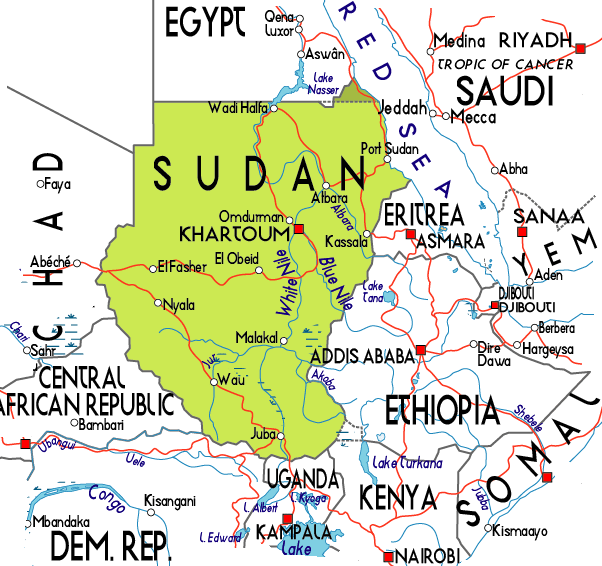 map of sudan Sudan Map Tourist Attractions
