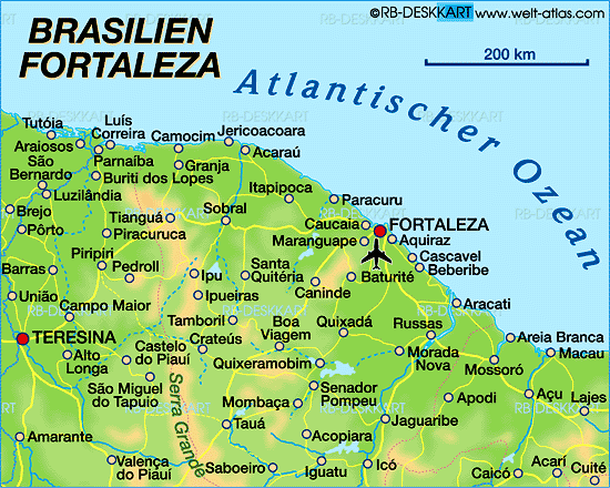 mapa de fortaleza brasil Fortaleza Map