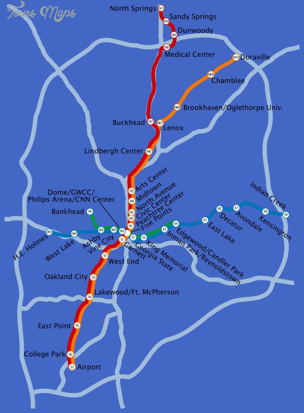 mapa metro atlanta 1 Atlanta Subway Map