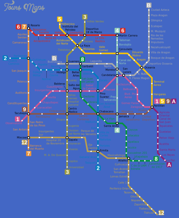 mapa metro ciudad mexico San Juan Subway Map