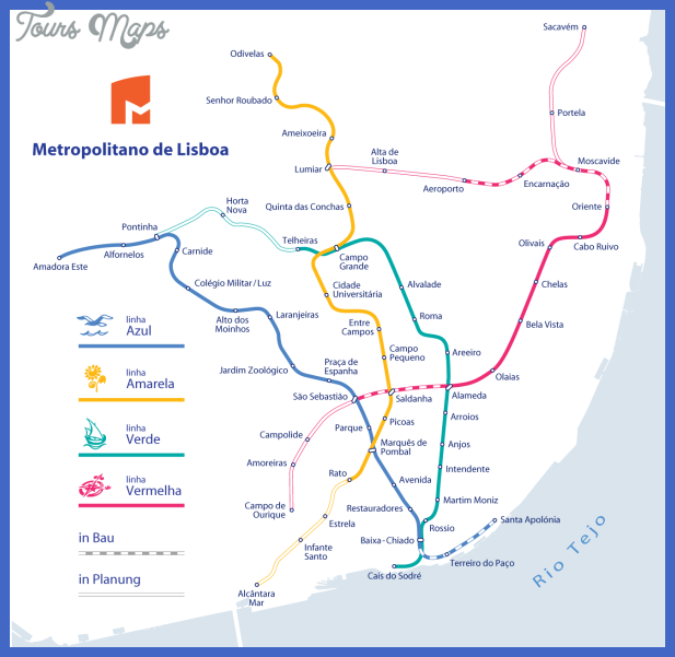 mapa metro lisboa 2 Portugal Metro Map
