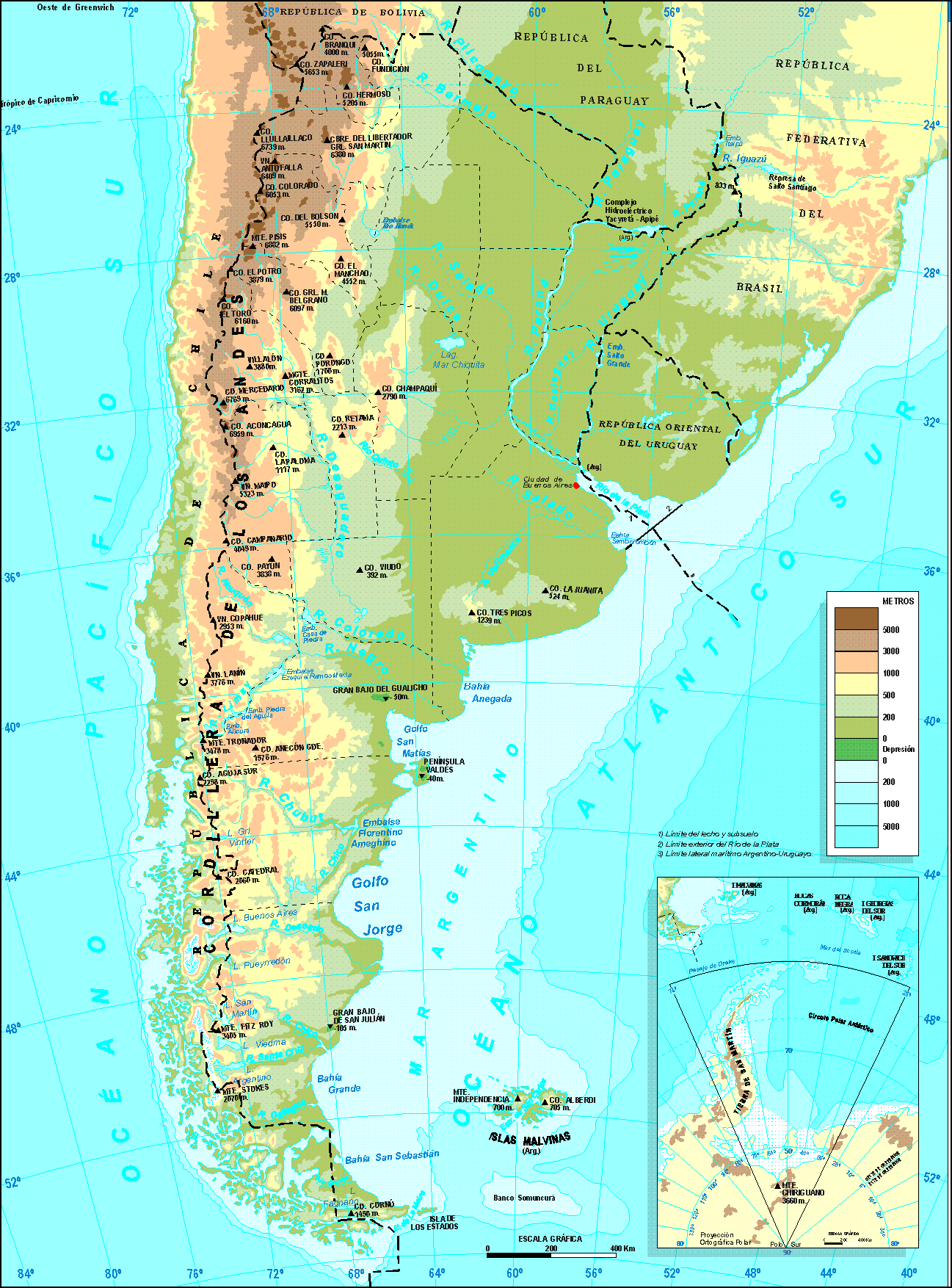 maparelieve Argentina Map