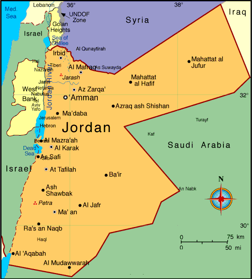 mapjordan Jordan Map Tourist Attractions