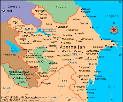 mazerbai Azerbaijan Map