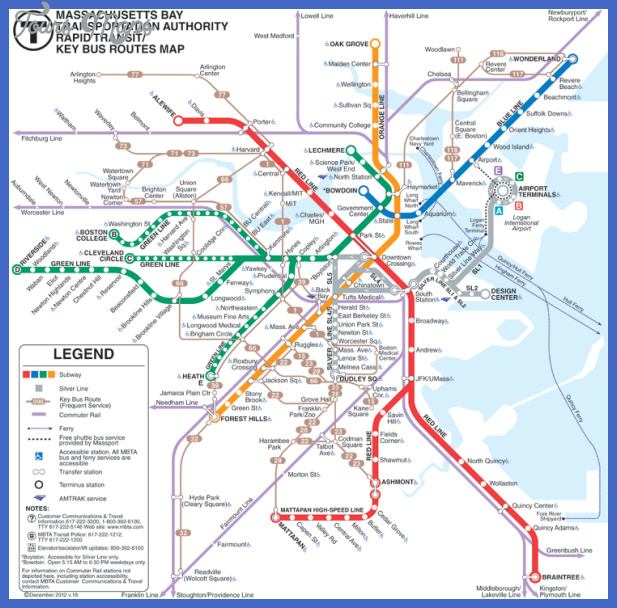 Boston Subway Map - ToursMaps.com