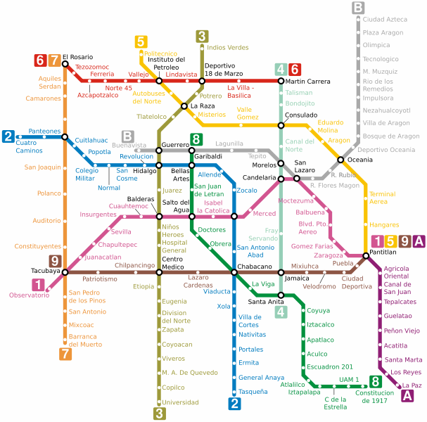mexico city metro subway map 1 Mexico City Metro Map