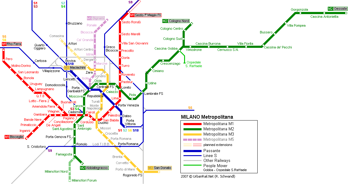 Milan Metro Map