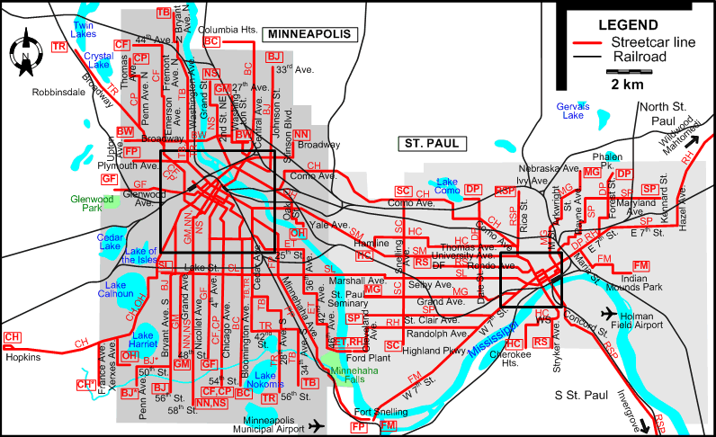 minneapolis st paul 1947 Minneapolis St. Paul Metro Map