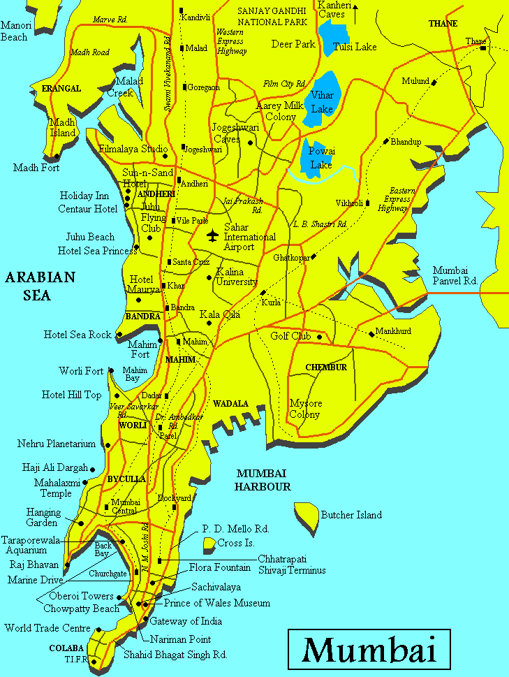 mumbai map Mumbai Map Tourist Attractions