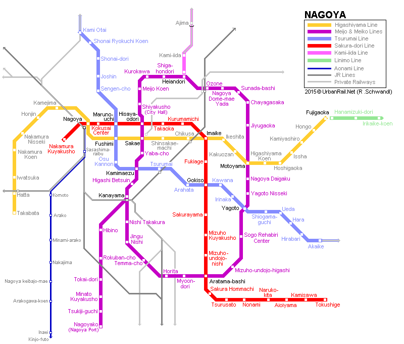 nagoya metro map  2 Nagoya Metro Map