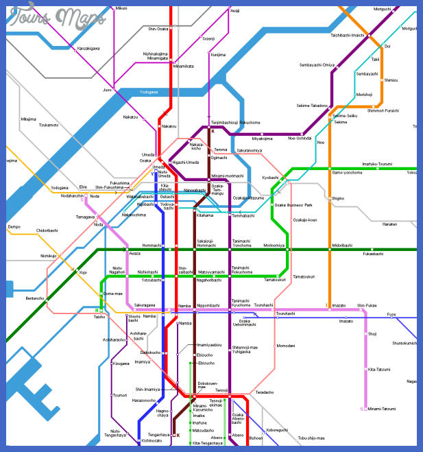 osaka centre map Osaka Subway Map
