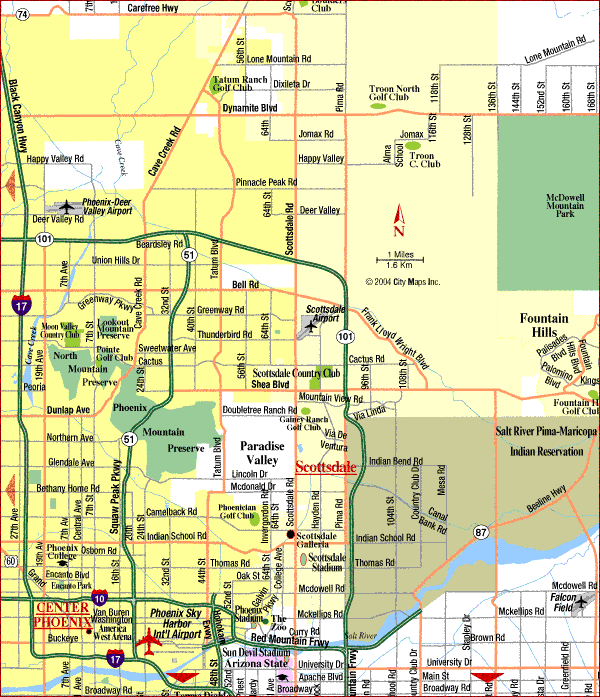 phoenixscottsdale metro Scottsdale Metro Map