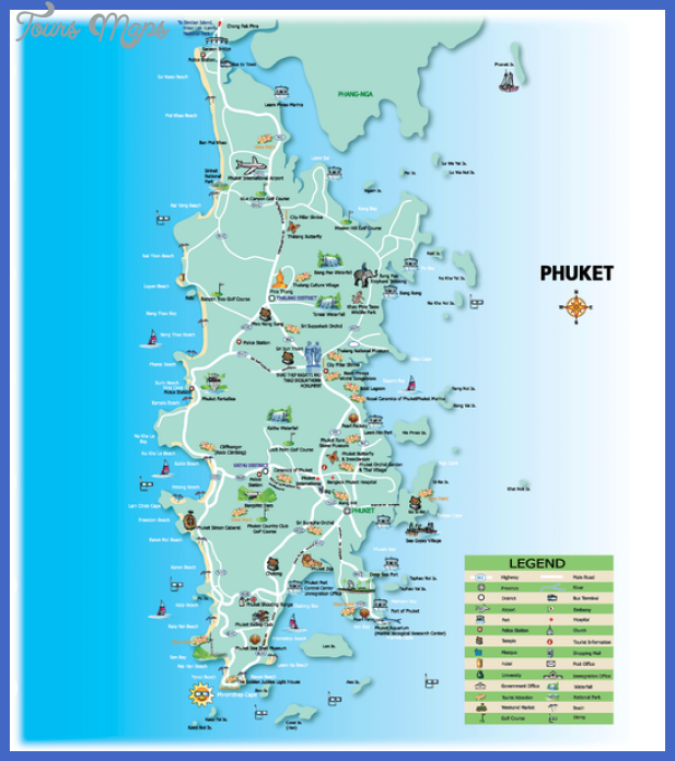 phuket tourist map mediumthumb Thailand Map Tourist Attractions