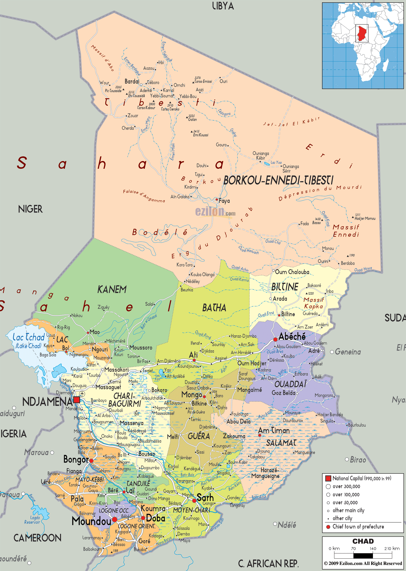 political map of chad Chad Map