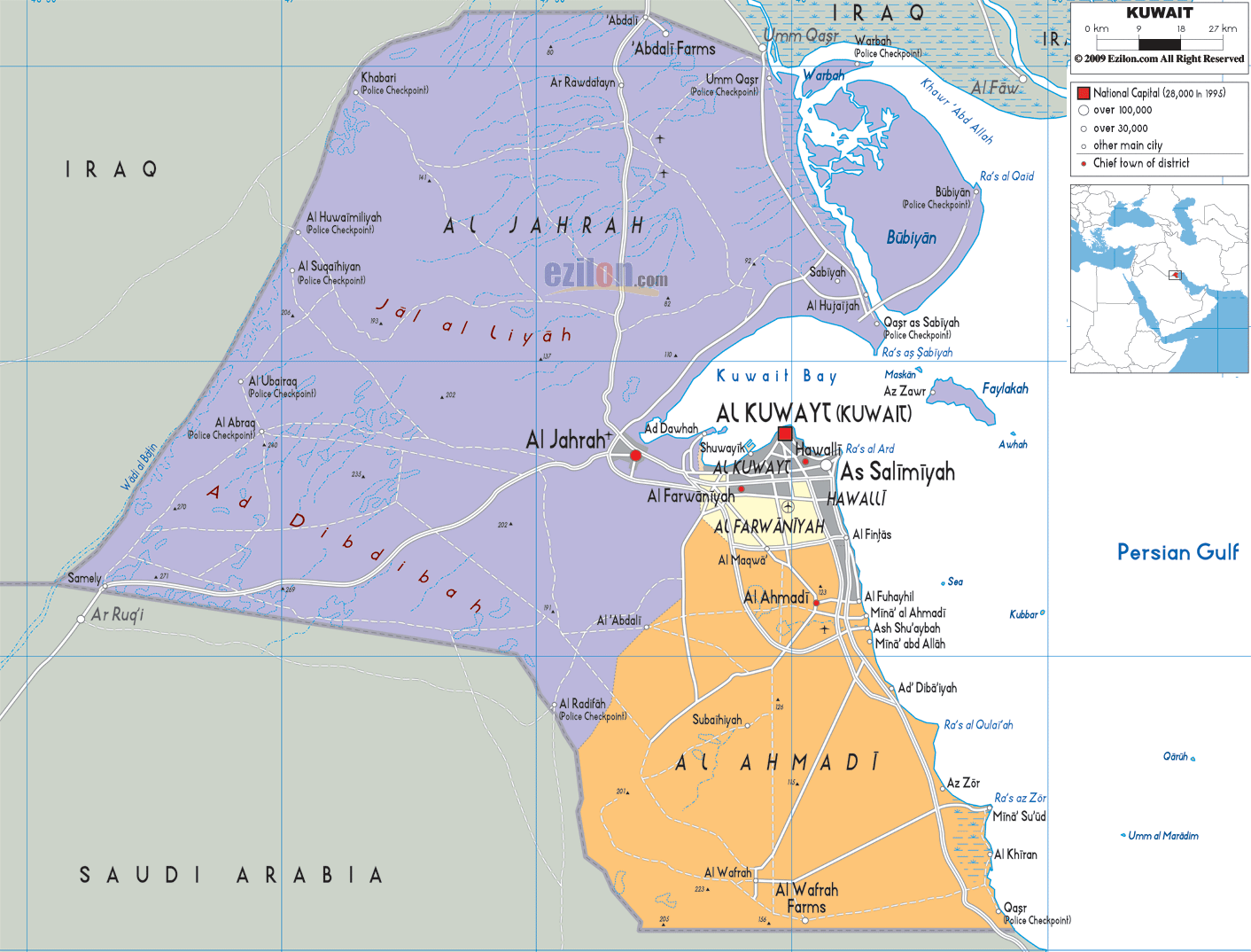 political map of kuwait Kuwait Metro Map