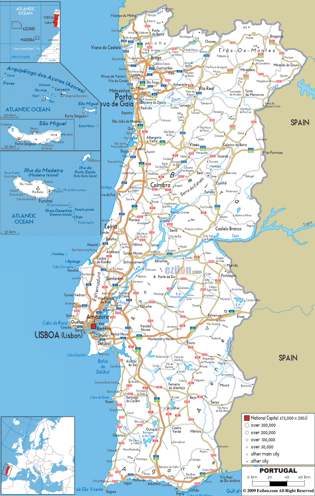portugal road map Portugal Metro Map
