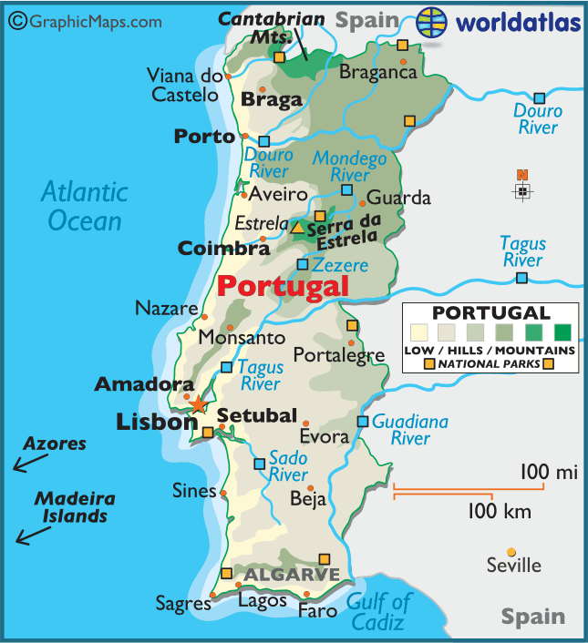 ptcolor Portugal Map