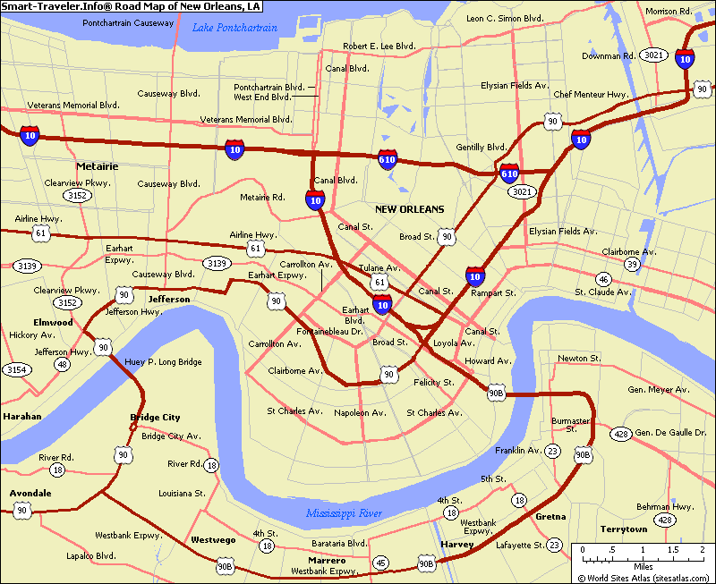 road map of new orlean la New Orleans Map