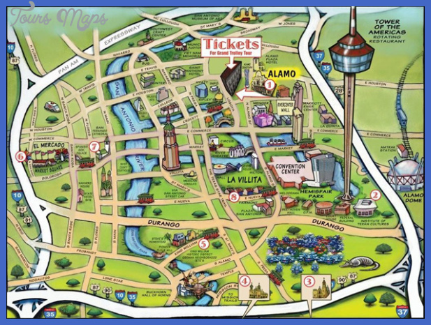 San Antonio Map Tourist Attractions - ToursMaps.com