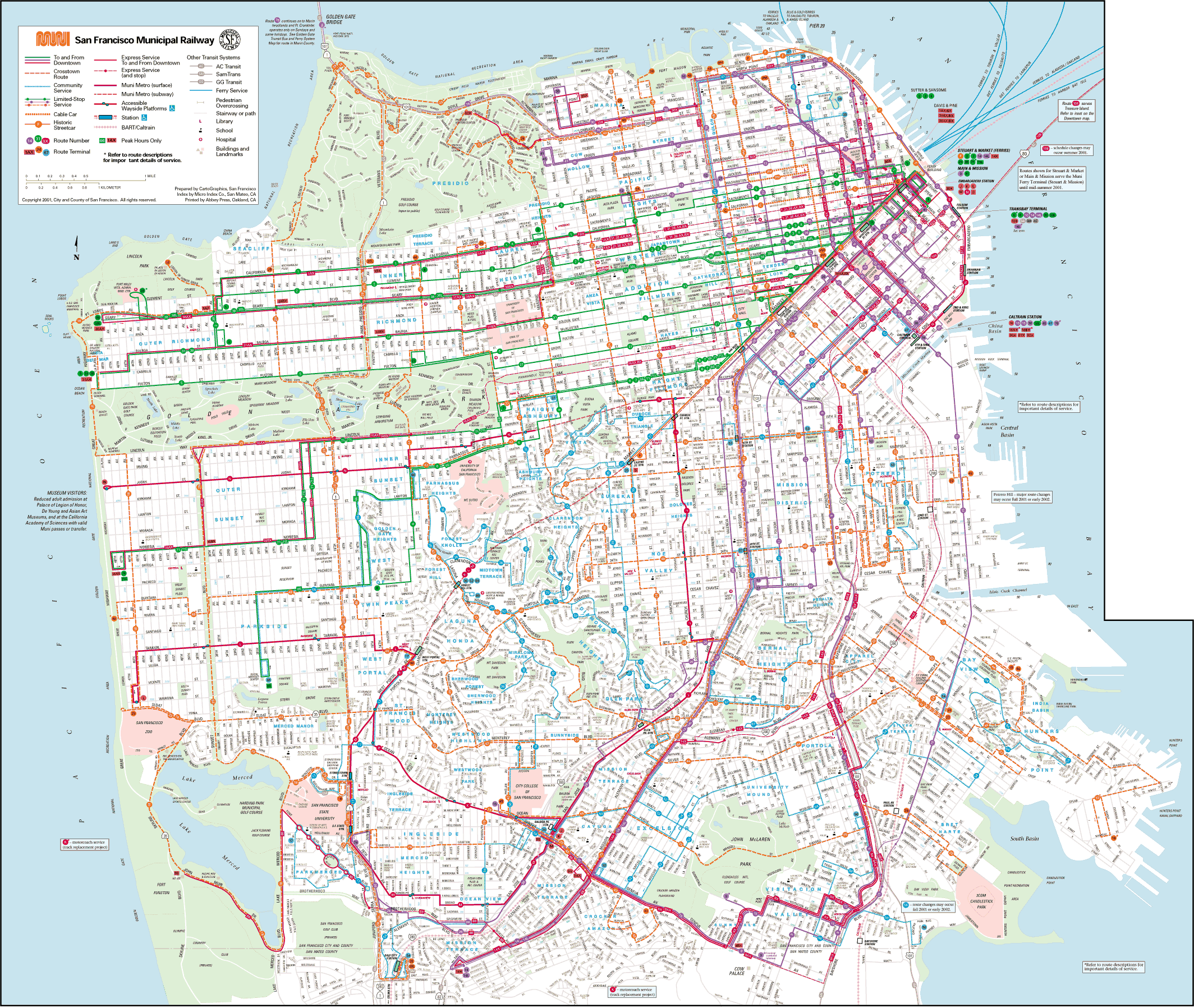 san francisco muni system map San Francisco Map