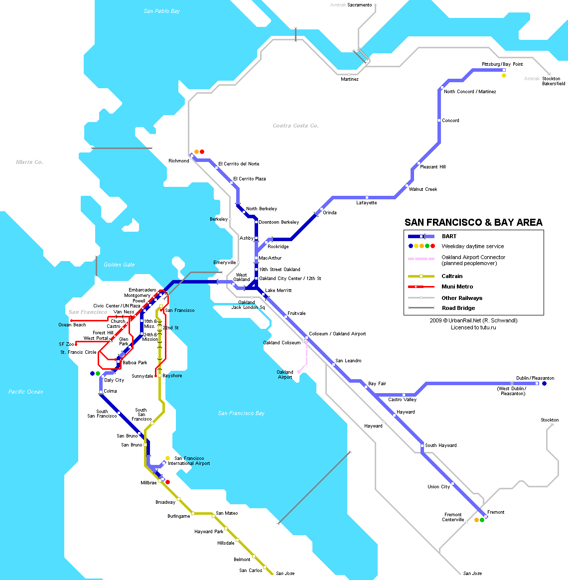 san francisco Baltimore Metro Map