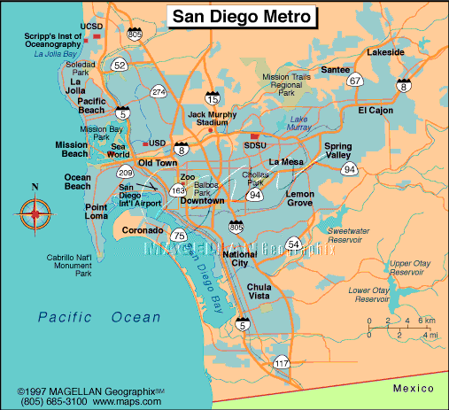 sandie w1 San Diego Metro Map
