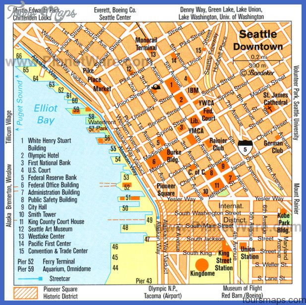 Seattle Map Tourist Attractions - ToursMaps.com