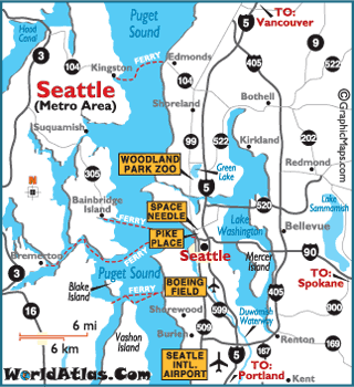 seattlemaptwo Seattle Map Tourist Attractions