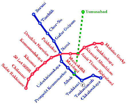 tashkent Tashkent Subway Map
